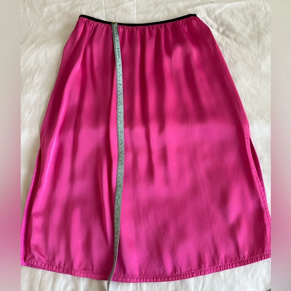 Helmut Lang Vibrant Pink Silk Side Slit Skirt - Picture 14 of 15